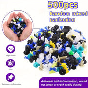Juego de sujetadores universales para coche 500 piezas, material PP, anti-desgaste, parachoques, panel de puerta