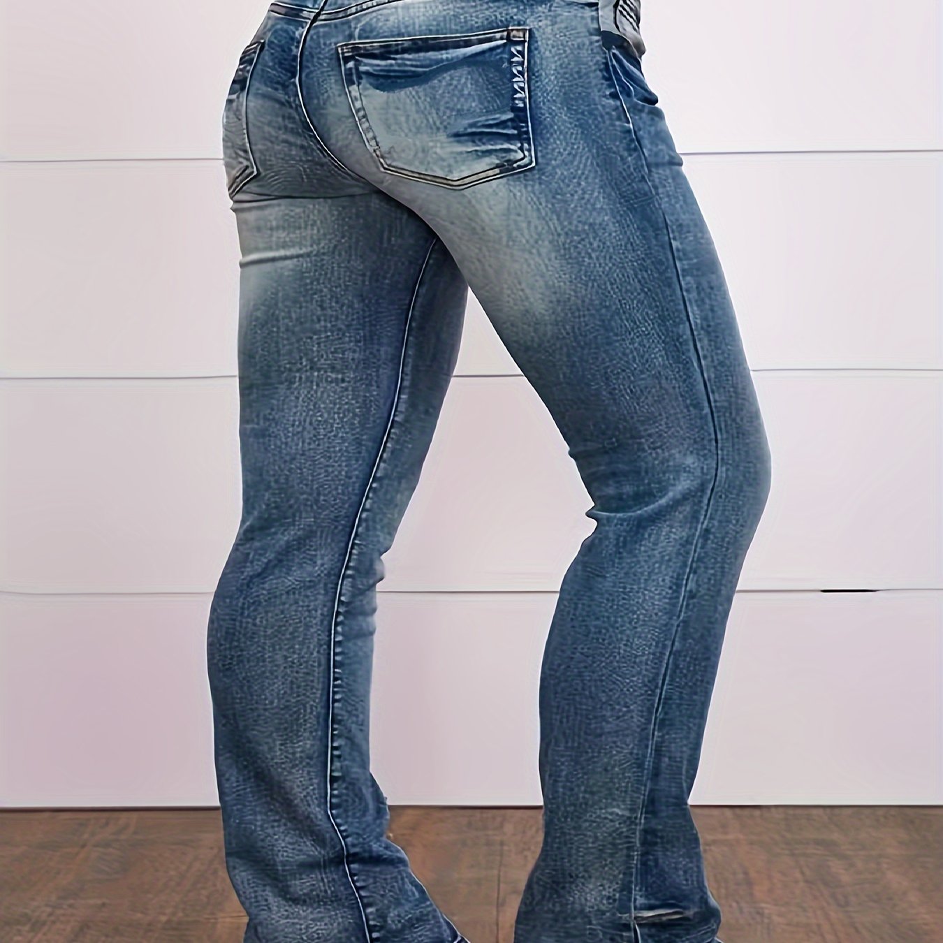 Women's Plus Size High Stretch Split Denim Jeans