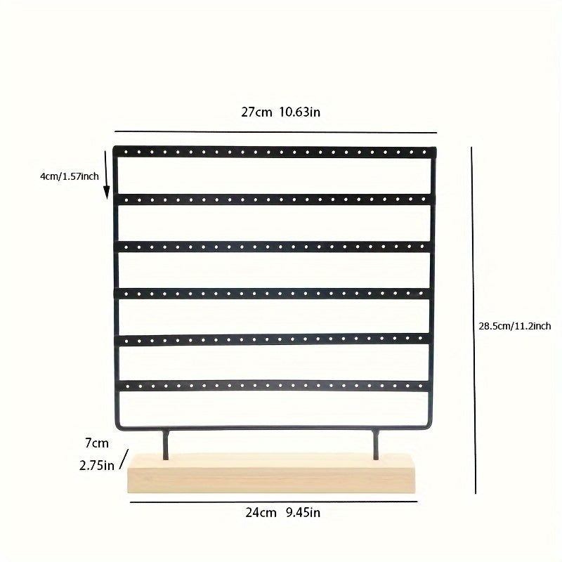 Zargarlik buyumlarini namoyish qilish uchun 6 qavatli va yog'och asosli taxta, sirg'alar va studlar uchun