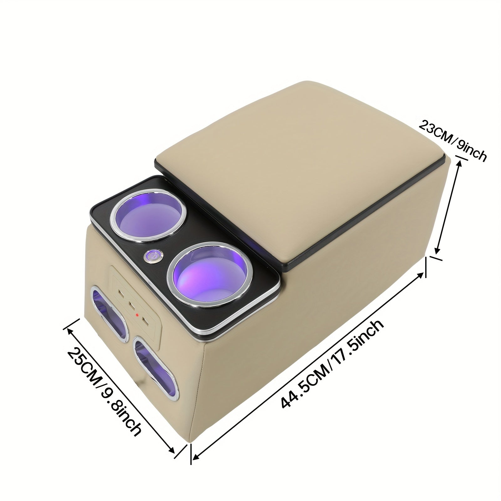 Ящик для хранения подлокотника в центре автомобиля с USB-портами и держателем для телефона