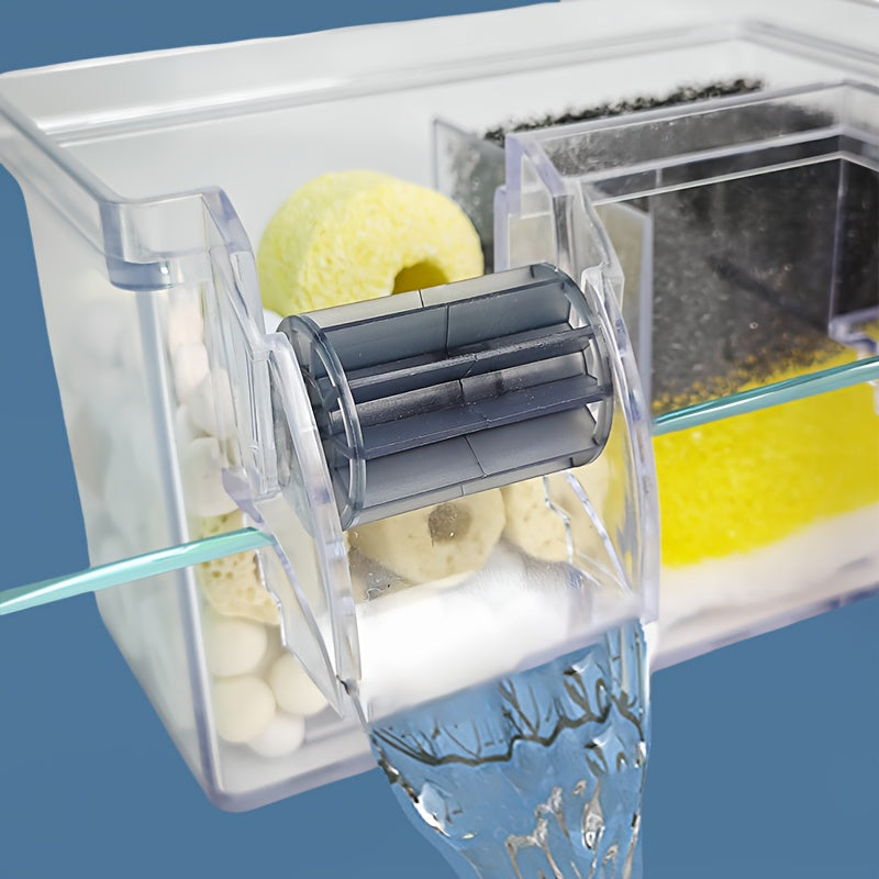 3-in-1 Fish Tank Overhead Filter Kit Non-Electric Battery-Free for Small Aquariums