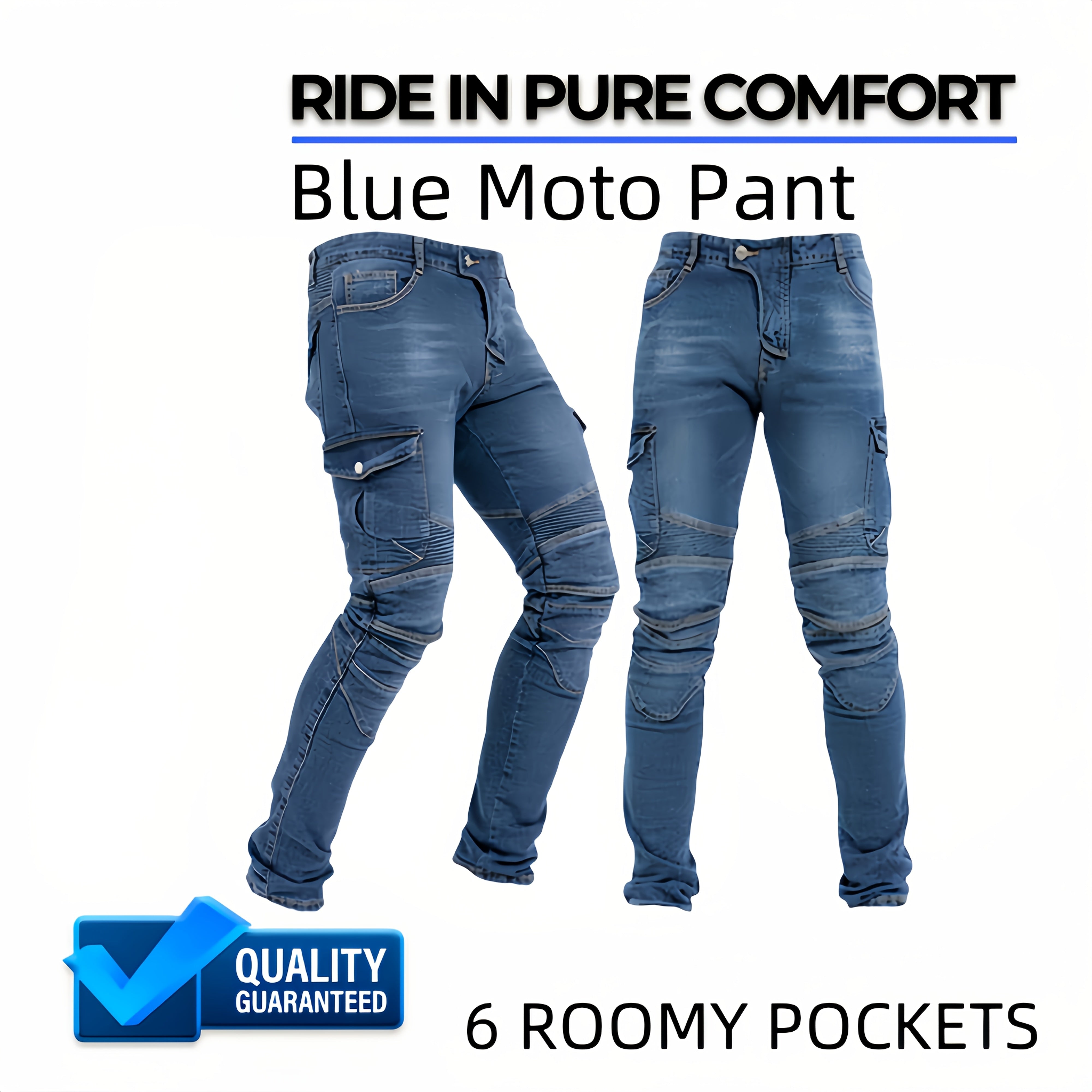 Men's Motorcycle Pants Breathable Cotton Blend Removable Padding Multi-Pocket Blue Green Black