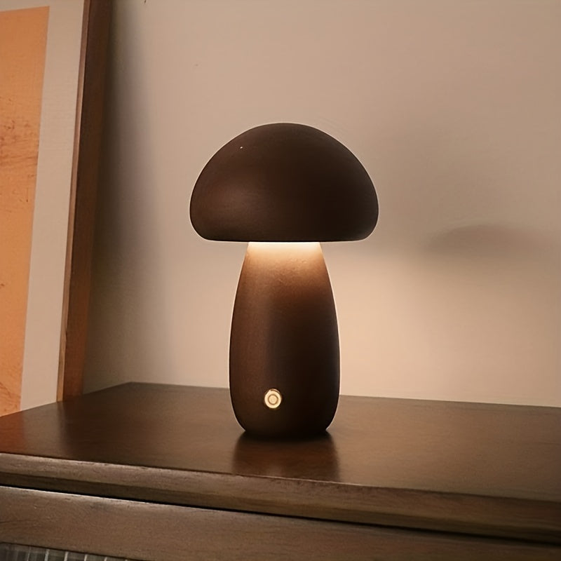 Mushroom LED Night Light with Adjustable Brightness Touch Switch USB Powered
