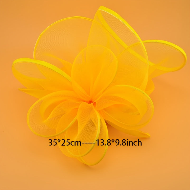 Black and White Mesh Flower Fascinator with Clip for Weddings and Parties