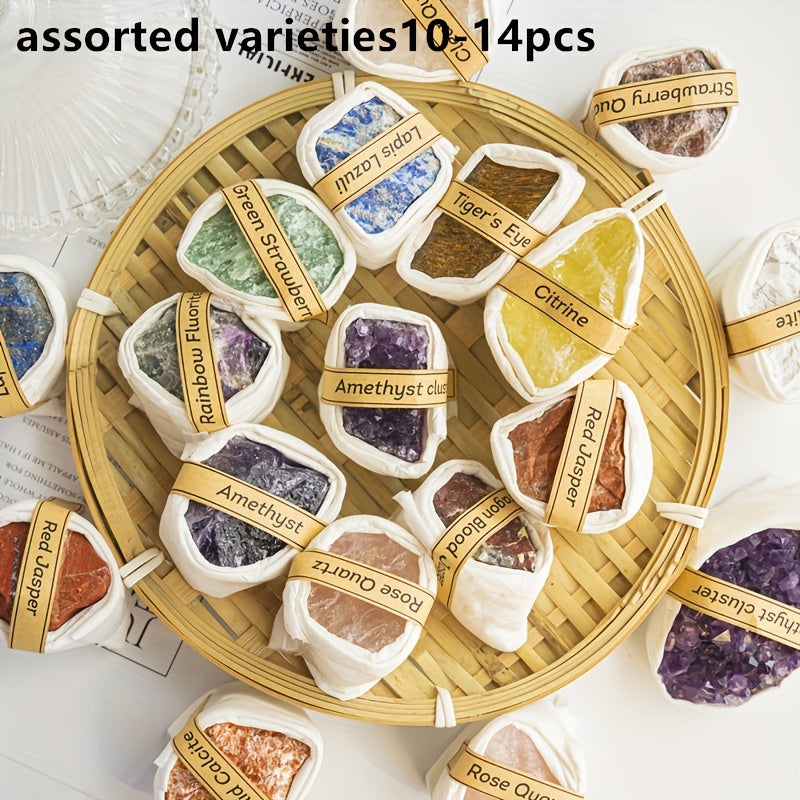 Kit de piedras preciosas de cristal natural para hacer joyería y decorar el hogar, varios tamaños