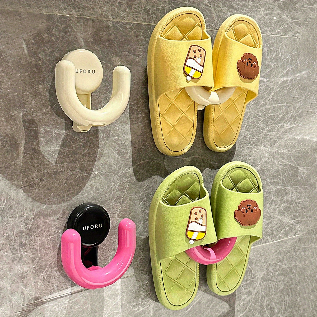 Estante de plástico para zapatos de baño montado en la pared, ahorra espacio, organizador de zapatos para baño