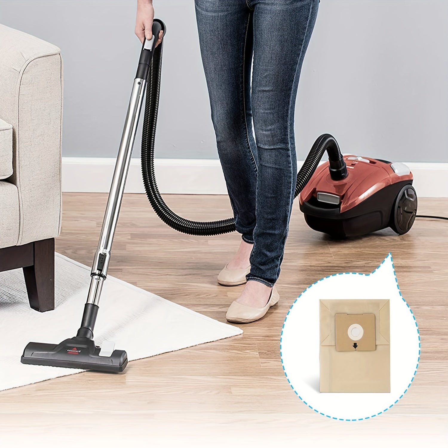 6-Pack Vacuum Dust Bags for Bissell Zing PowerForce Canister Models 4122 2154A 2154W