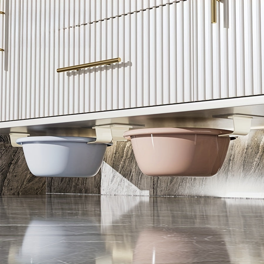 Juego de 2 ganchos modernos para paredes para organización de cocina, colgador sin taladro para ollas y sartenes