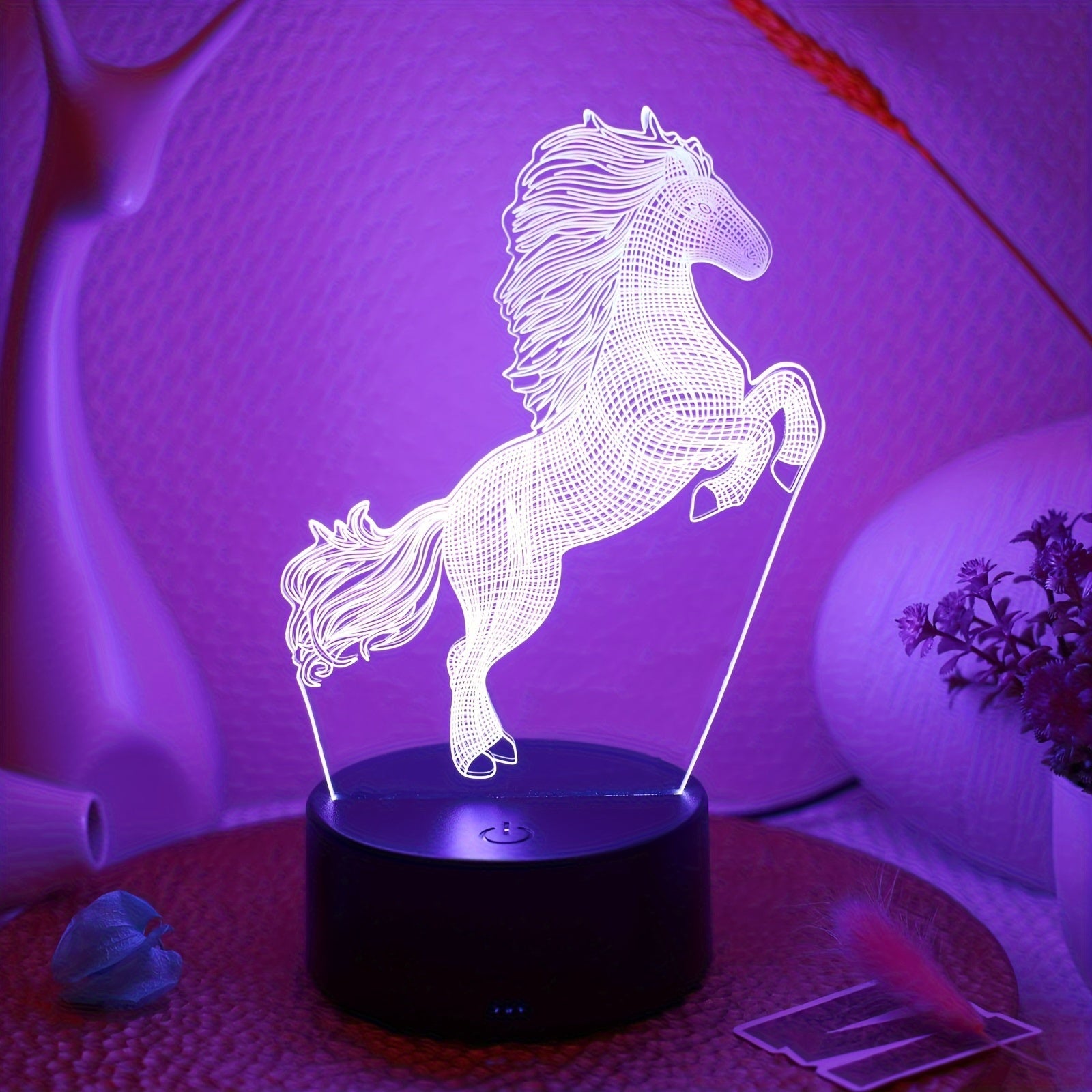 3D Jumping Horse Night Light for Desk or Bedroom Decor