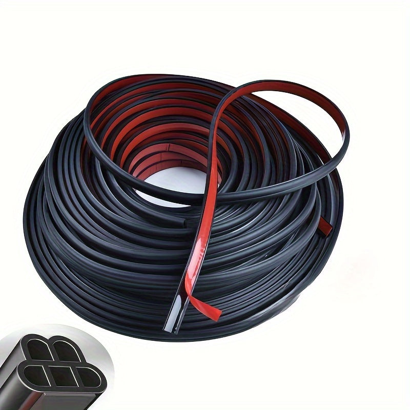 Universal Double-Layer Rubber Car Door Seal Strip Noise Reducer Waterproof