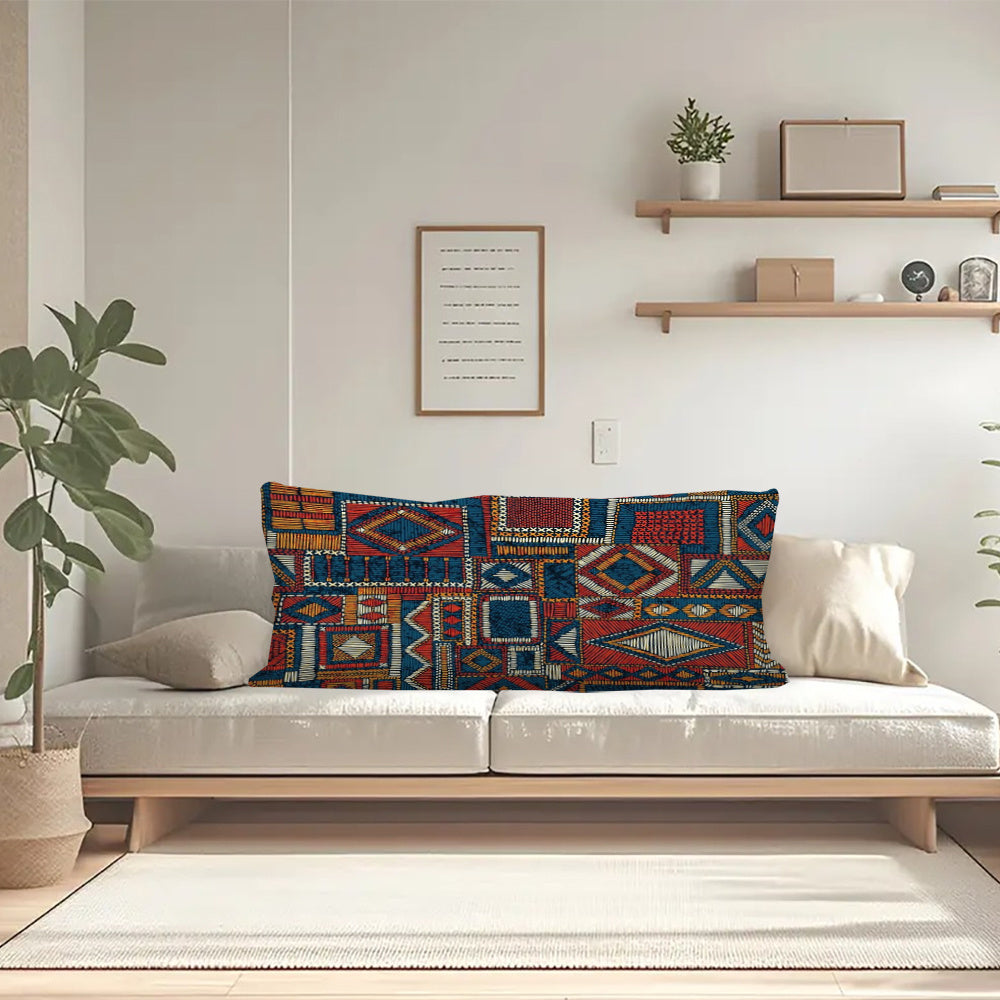 Patchwork Style Ultra-Soft Seamless Polyester Body Pillow Cover 50.8x137.2 cm Zipper Closure