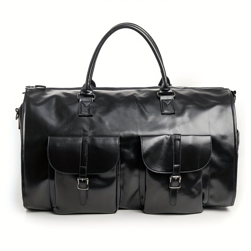 Men's Large Capacity Suit Luggage Bag Made of PU Nylon for Business Trips