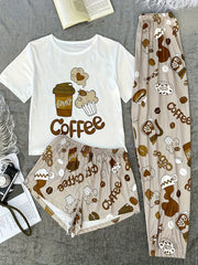 Women's Casual Cotton Cartoon Lounge Set