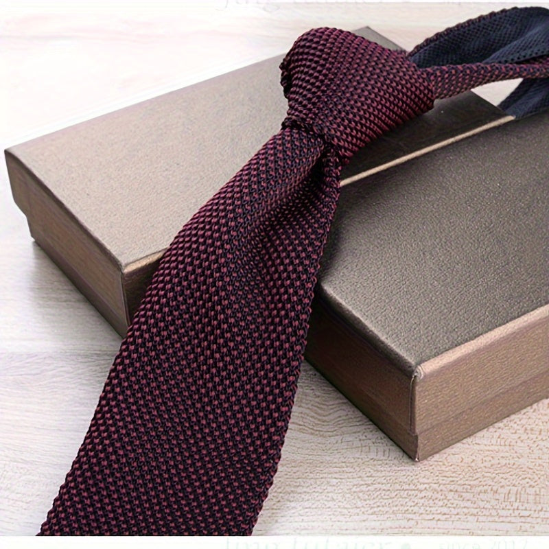 Men's Slim Knit Tie Casual Wear 6cm Wide Polyester British Style