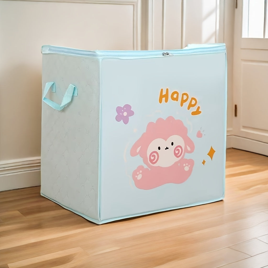 Foldable Travel Organizer Bag with Zipper and Handles Durable Polyester Storage Cube