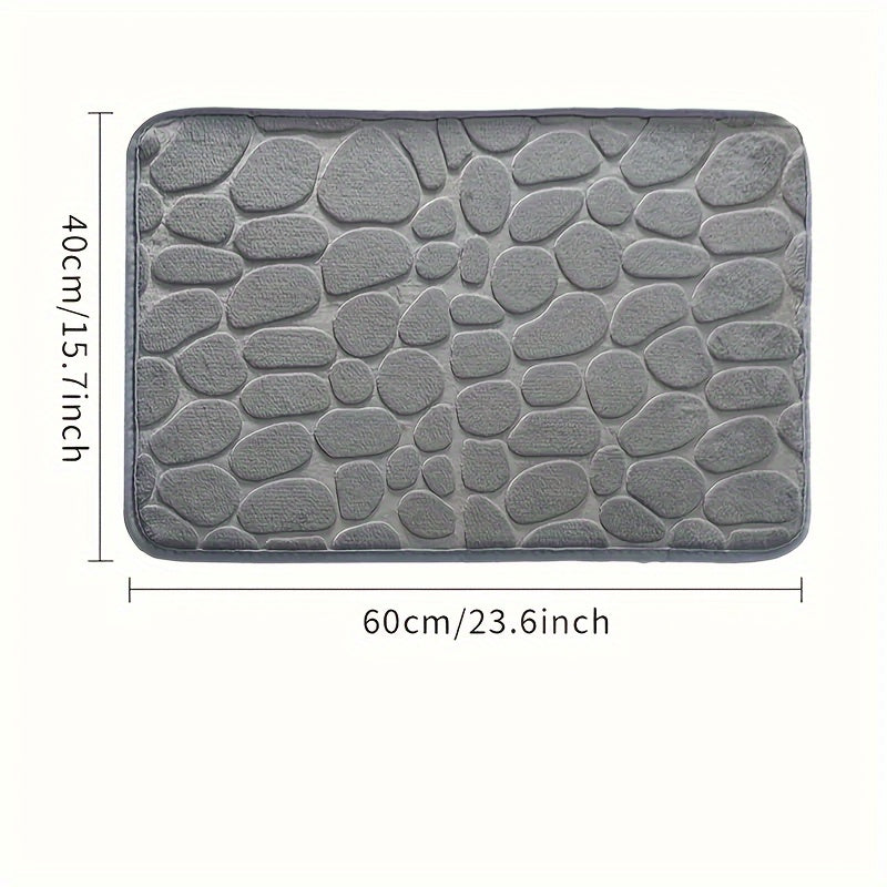 Coral Fleece Bath Mat Non-Slip PVC Backing Quick-Drying Machine Washable 40x60 cm