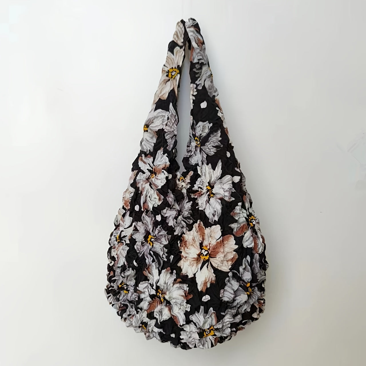 Gul naqshli qayta ishlatiladigan oziq-ovqat to'plami, cho'ziladigan sumka, xarid qilish uchun yelka sumkasi, qisqaradigan saqlash sumkasi, ayollar uchun mukammal sovg'a, xarid qilish va sayohat uchun ideal, ajoyib oshxona tashkilotchisi va aksessuar.