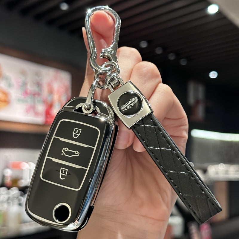 Universal TPU Car Key Cover Scratch-Resistant Protective Shell Black