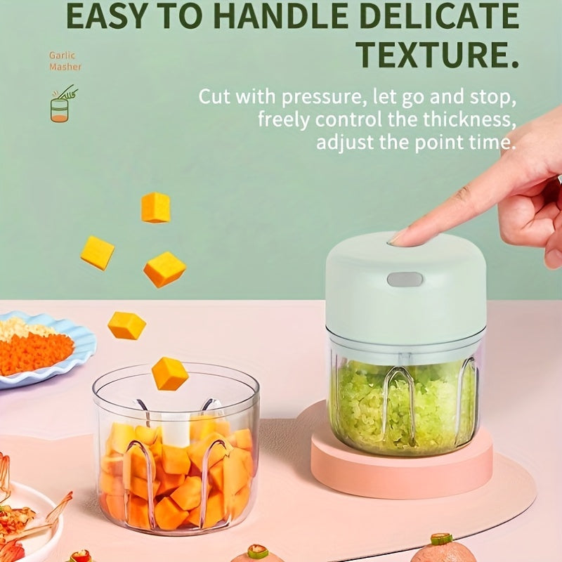 Electric Mini Food Chopper Rechargeable Small Food Processor 250ml Garlic Onion Ginger