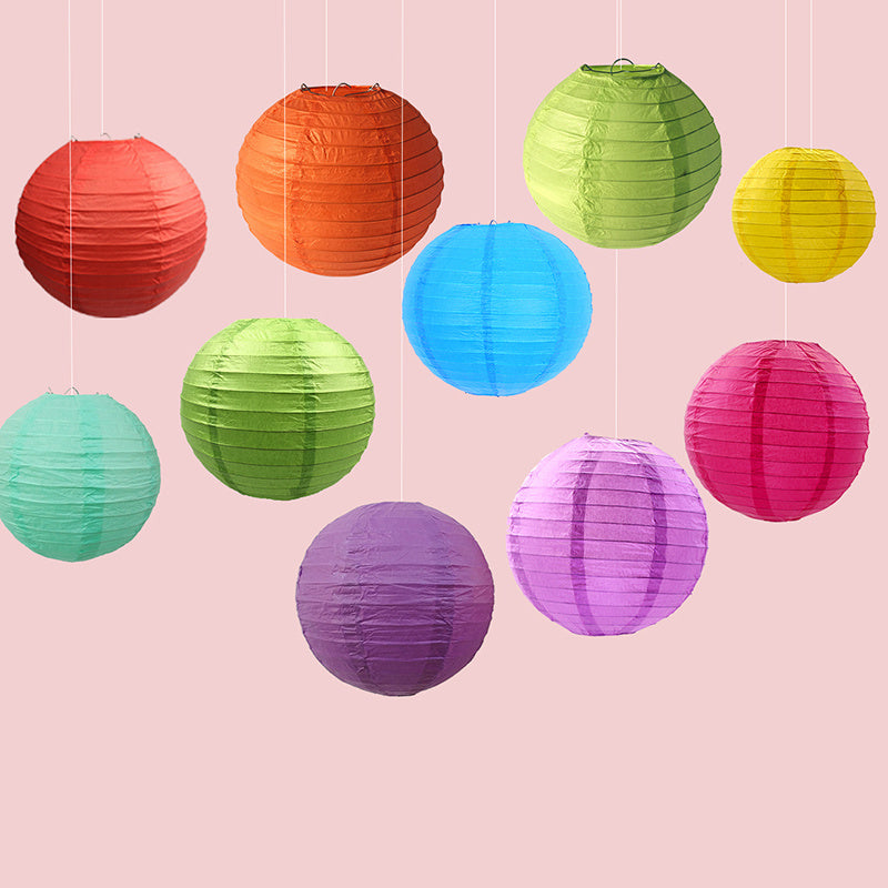 10 Festive 7.9 Inch Paper Lanterns in Assorted Colors for Holidays and Celebrations