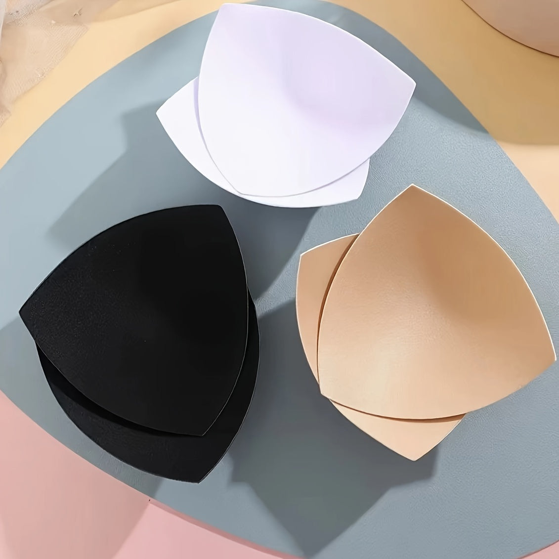 Women's Invisible Triangular Sponge Bra Pads Set for Support and Enhancement