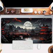 XL Japanese Fantasy Desk Mat Waterproof Non-Slip Large Gaming and Workstation Mouse Pad