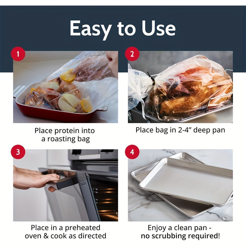 Bir martalik yuqori haroratli pech sumkalarining 20 yoki 100 ta paketlari, ovqatni pishirish uchun