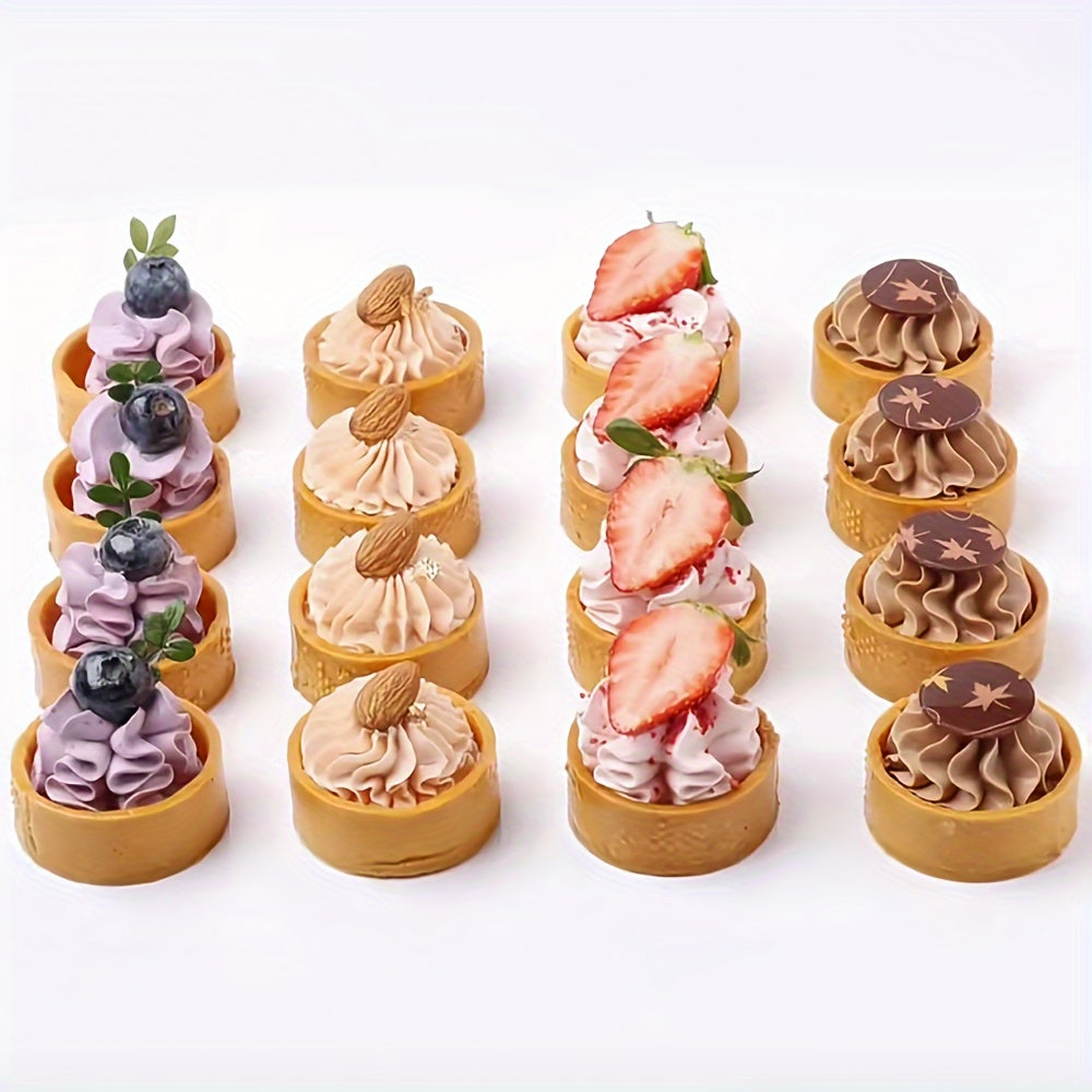 Kichik Meva Tart Shell Pishirish Qozon - Noxushli Po'latdan Yasalgan Dumaloq Tort Halqasi Fransuz Shirinlik Pishiriq Qozoni. Taxminan 1.97 dyuym (5 sm) Teshilgan Tart Halqasi