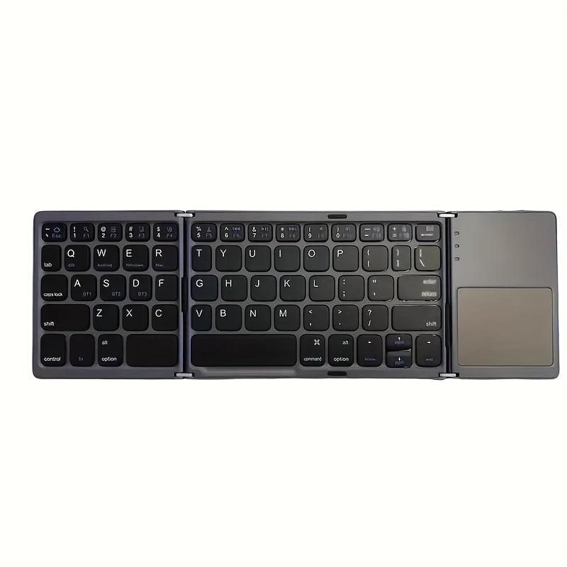 Wireless Foldable Compact Keyboard with Touchpad Type-C Charging and Frosted Finish