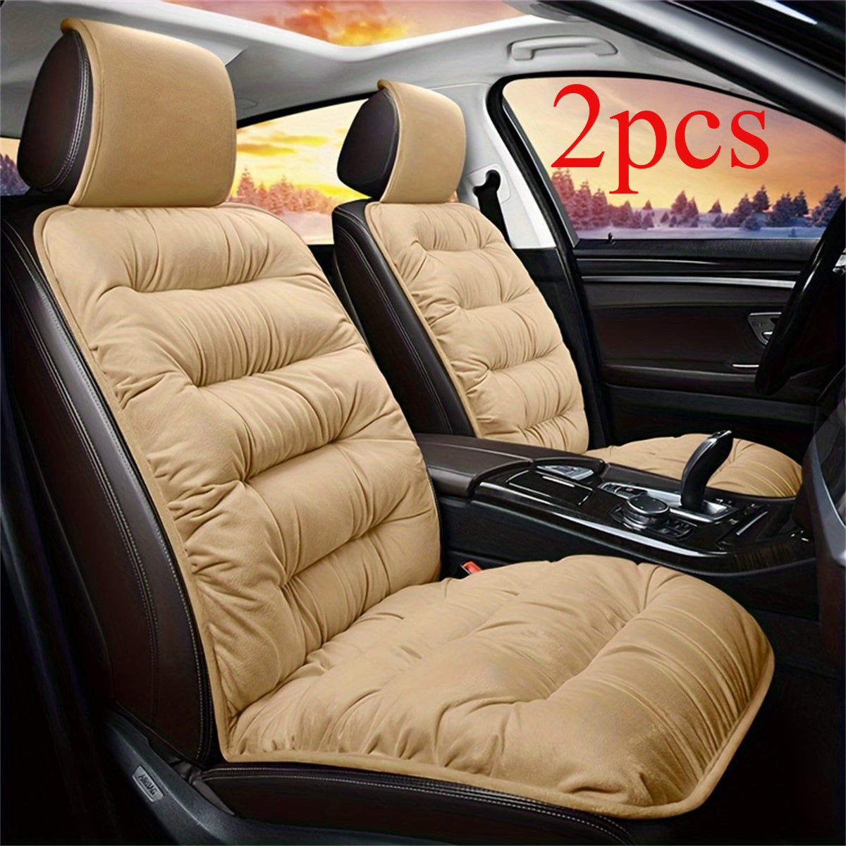 Universal Soft Plush Car Seat Cover Set for Winter Comfort