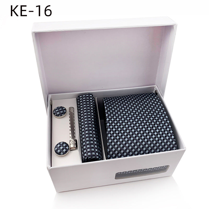 Men's Formal Plaid Tie Set with Gift Box