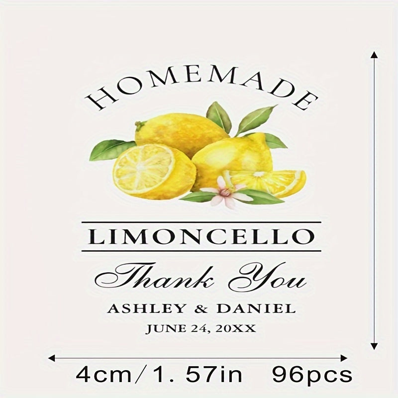 Personalized Paper Square Labels for Weddings and Parties, Custom Name and Date Stickers, Pack of XX