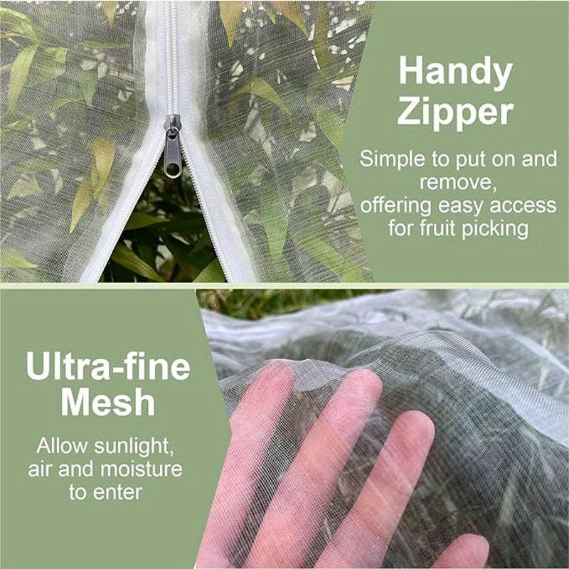 Fruit Tree Net Bags with Zipper and Drawstring for Pest Deer Bird Protection