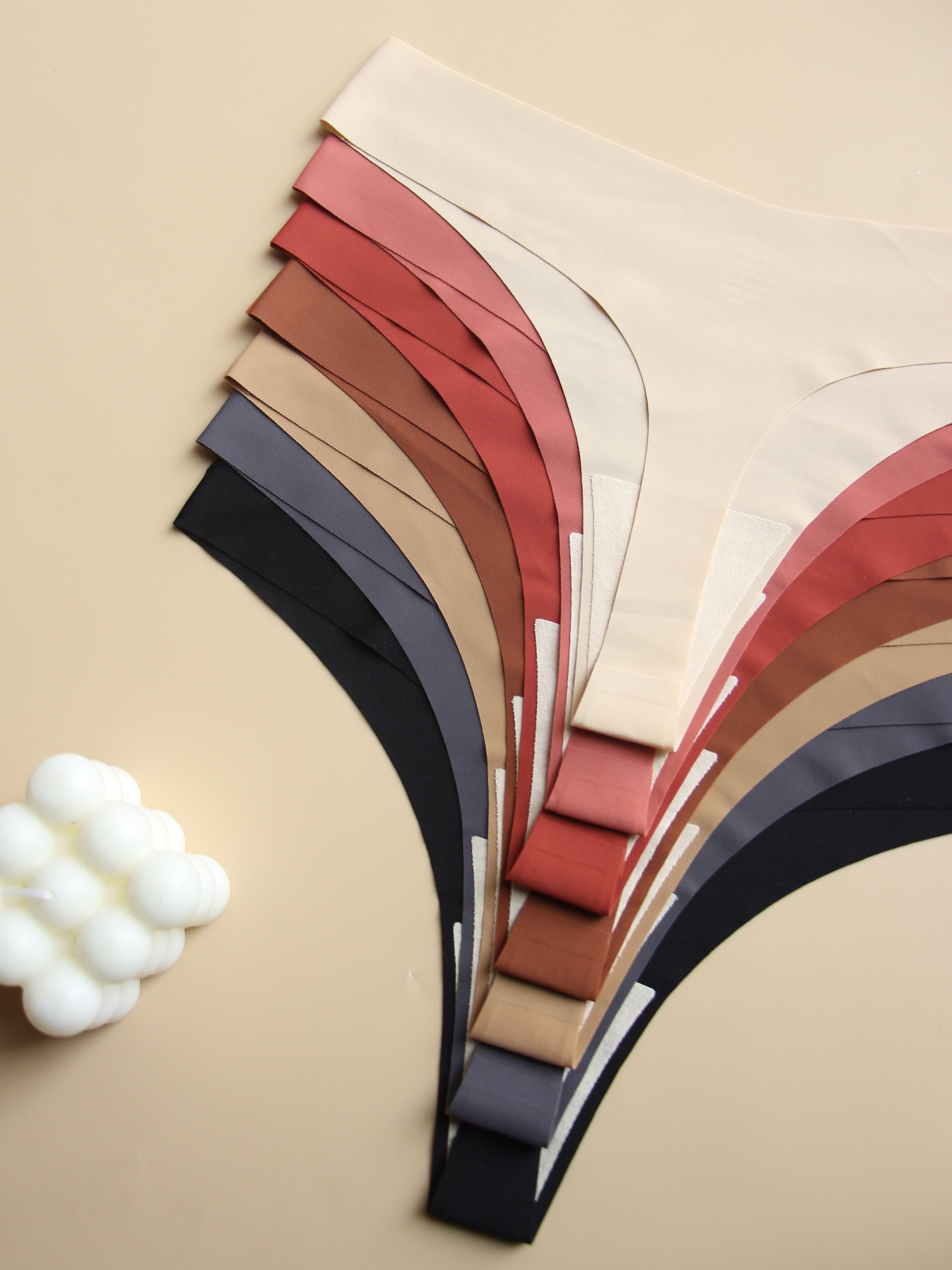 Women's 7-Piece Plain V-Style Underwear Set Breathable Soft Fabric Hipster Thongs