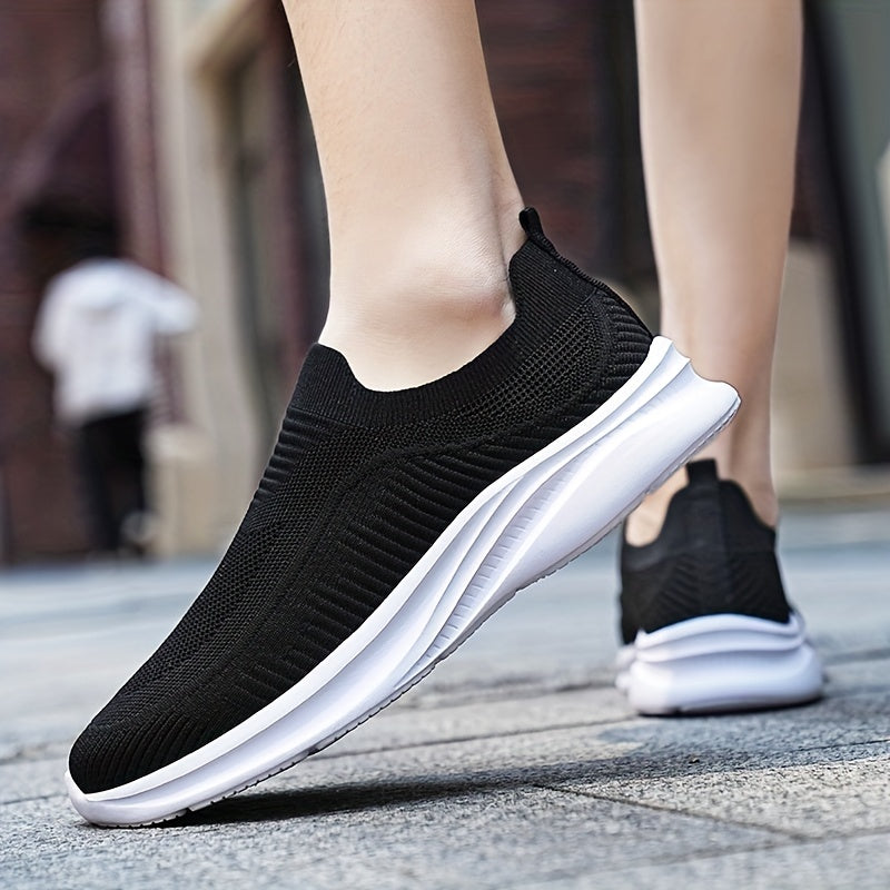 Men's Lightweight Breathable Fabric Slip-On Sneakers for Casual Walking