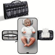 Portable Diaper Changing Pad with Grey Arrows Design for Babies