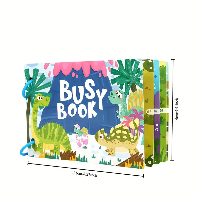 Educational Busy Book for Ages 3+ Sensory Flash Cards Cognitive Skills Preschool Learning Toy Green