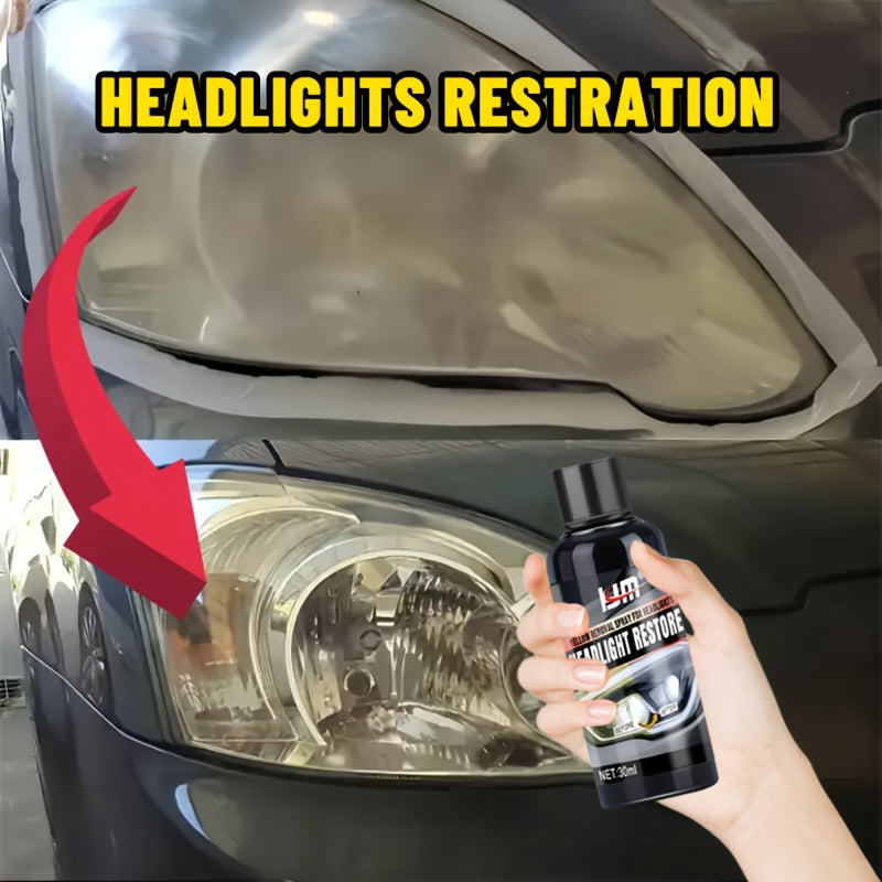 Kit de reparación de faros de coche - Crema pulidora para lentes opacos, amarillentos y oxidados