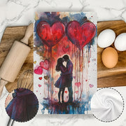 Valentine's Day Kitchen Towels Set of 2 Coastal Design Absorbent Polyester Hand Towels