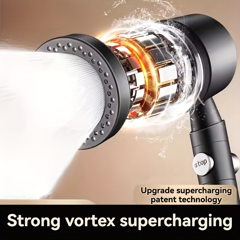 5-Mode Adjustable Handheld Showerhead with Filter Polished Finish Full Body Experience