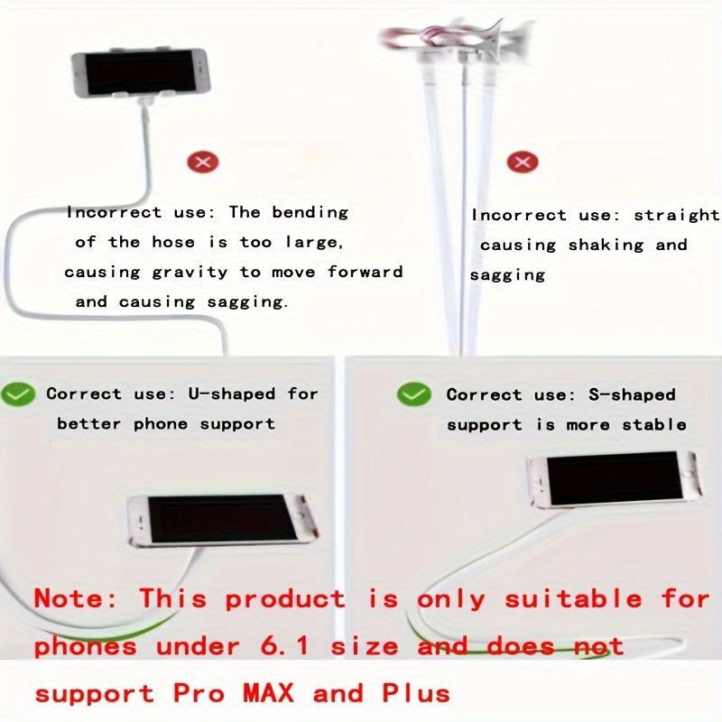 Flexible Gooseneck Phone Holder 75cm with 360° Clamp for Bed Desk All Smartphones