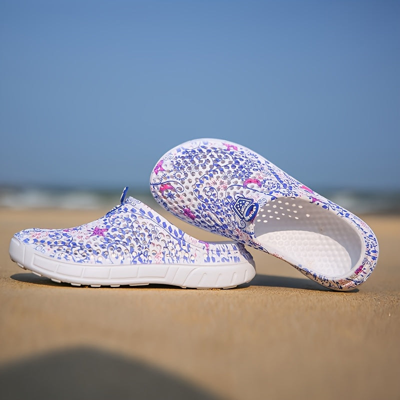 Women's Star And Moon Print Flip Flops EVA Beach Shoes All-Season
