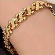 Women Copper Link Bracelet 18K Gold Plated Jewelry for Weddings Parties and Occasions
