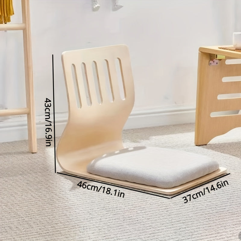 Conjunto de silla de suelo japonesa moderna con cojín de tatami y mesa kotatsu sin patas