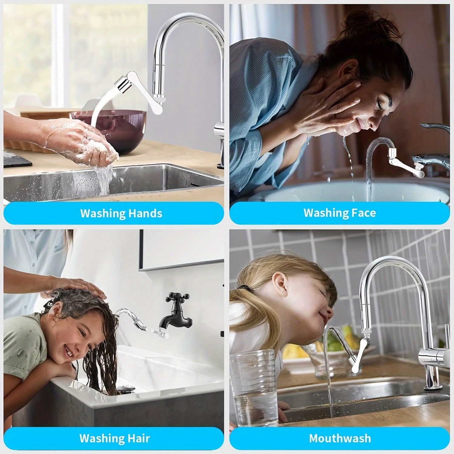 ABS Plastic Faucet with Rotating Aerator Dual Water Outlet Modes Bubble and Shower