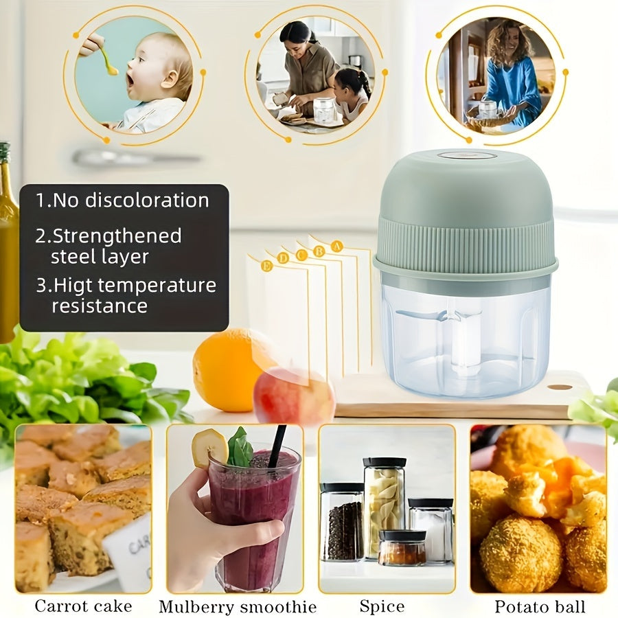 250ml Electric Mini Garlic Chopper USB Meat Grinder for Ginger and Vegetables