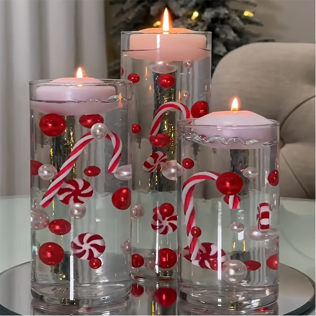 Christmas Vase Decor Set with Filling Beads for DIY Festive Tabletop and Party Decor