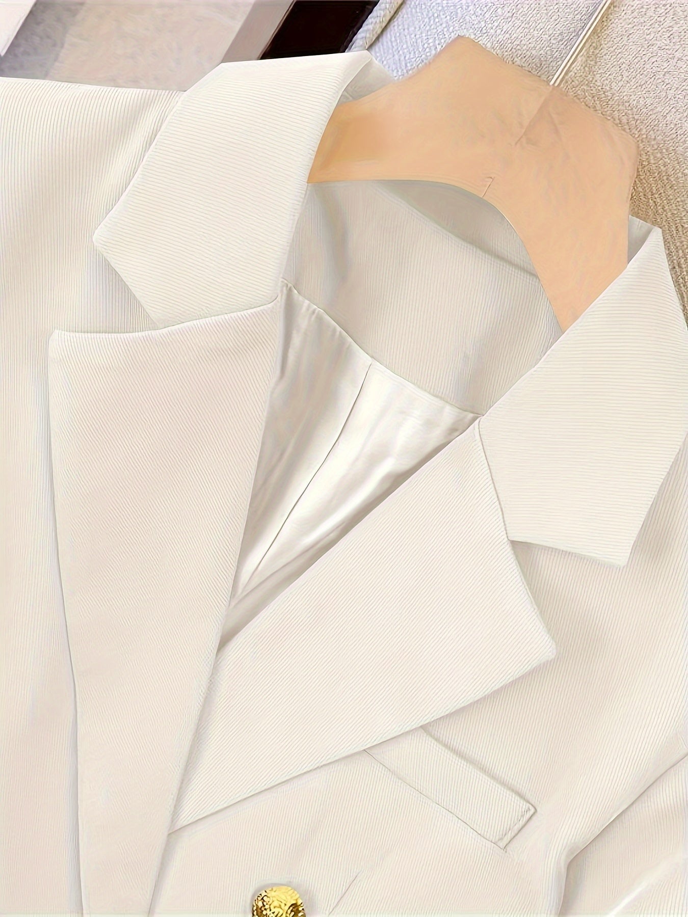 Women's 2024 Korean Style Slimming Blazer Jacket Solid Color Long Sleeve Spring Fall