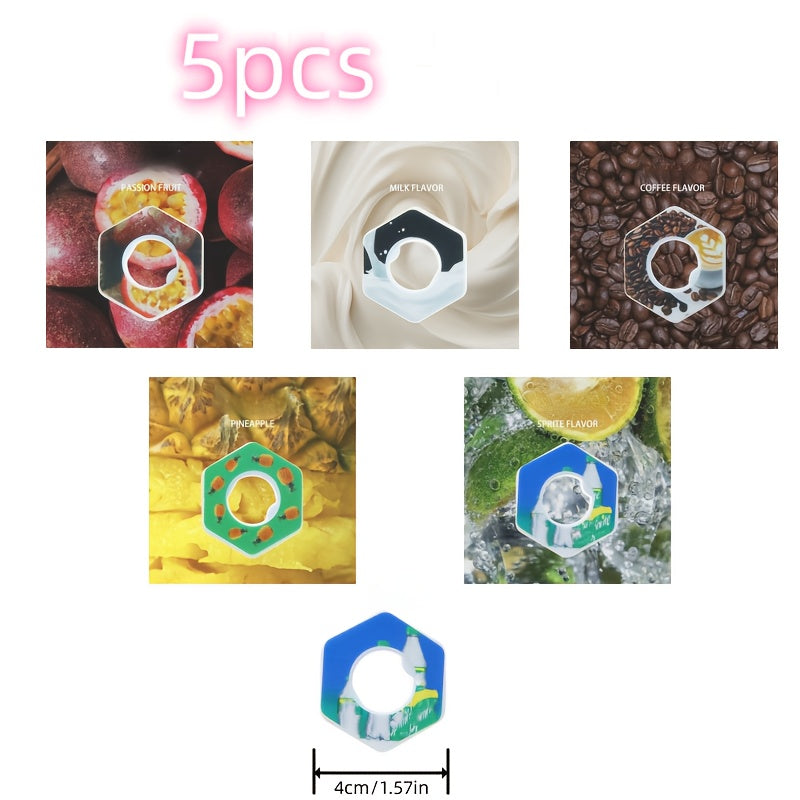 Scented Drink Straws Pack of 5 Sugar-Free Non-Calorie Beverage Accessories