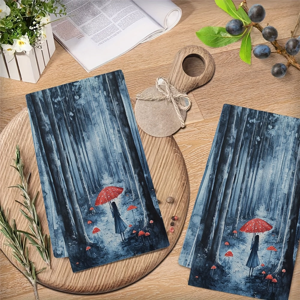 Juego de 2 toallas de cocina ultra suaves y absorbentes con diseño de selva lluviosa
